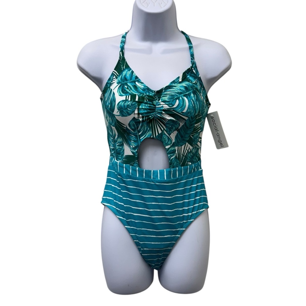 Social Angel Palm Springs‎ Cut-out Padded One Piece Swimsuit NWT